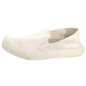 Veronica Beard White Slip-On Canvas Loafers
